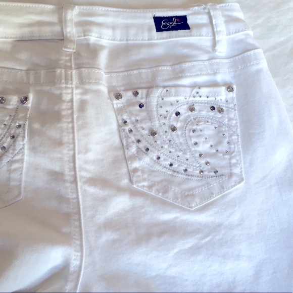 Earl Jeans white denim,bling on back pockets & front,SZ 10,Excellent condition - Picture 6 of 8